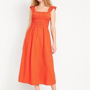 Old Navy Fit & Flare Smocked Midi Dress